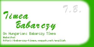 timea babarczy business card