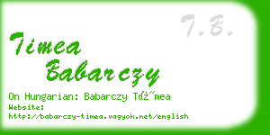 timea babarczy business card